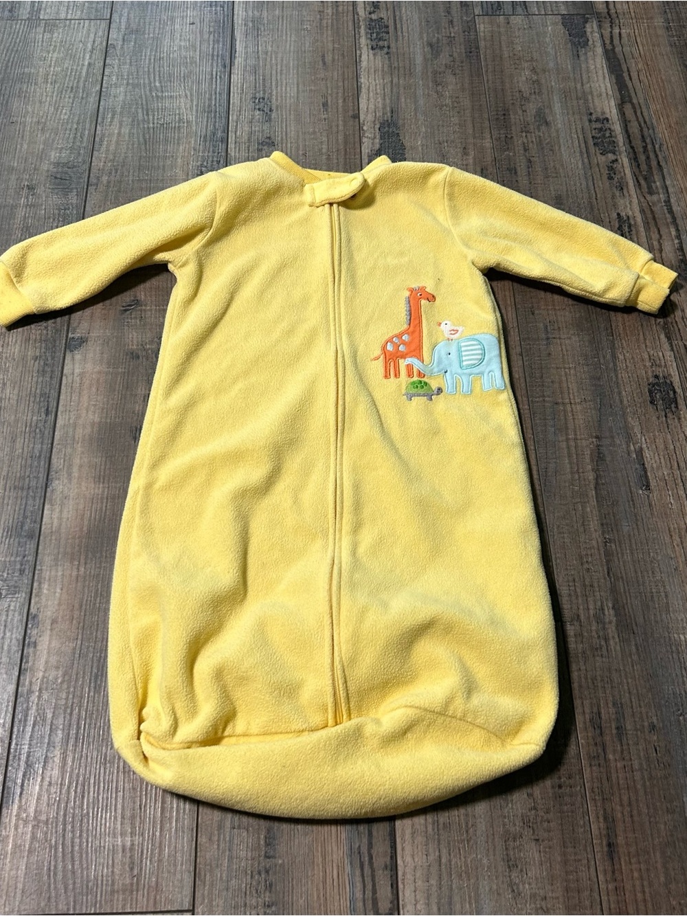 Baby Boy Carter's OS 0-9 Month Fleece Yellow Animals Sleep sack